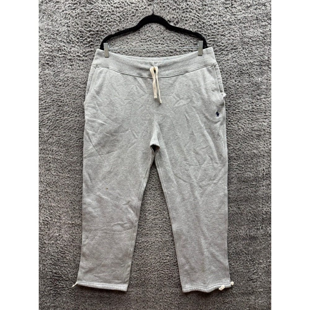 Polo Ralph Lauren Cotton Fleece Drawstring Sweatpants Heather Gray Mens Size L